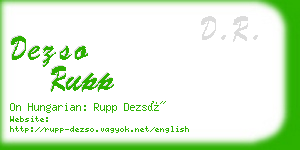 dezso rupp business card